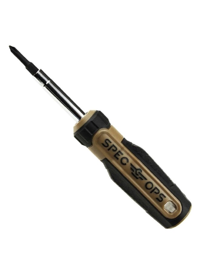 Spec-Ops 6-in-1 Heat-Treated Steel Drop Tested Magnetic Tip Multi-Bit Screwdriver Multicolour 3.25 Inch SPEC-S6IN1 - Image 1